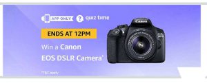 Amazon Canon eos DSLR Camera Quiz answers (23rd February) 1 amazoon canon eos dslr camera