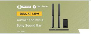 Amazon: Sony Soundbar: Quiz Answers: 30th october 1 amazon sony sound bar quiz answers
