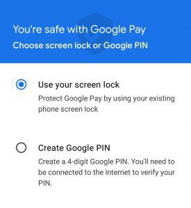 Set a screen lock for Google pay app.
