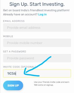 Apply Kuvera referral code or invite code