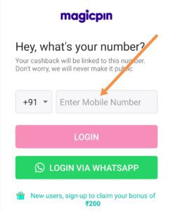 Enter your mobile number magicpin