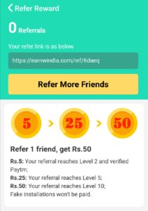 Refer and earn with rewords app