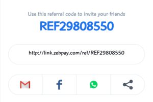 Zebpay referral / promo code 
