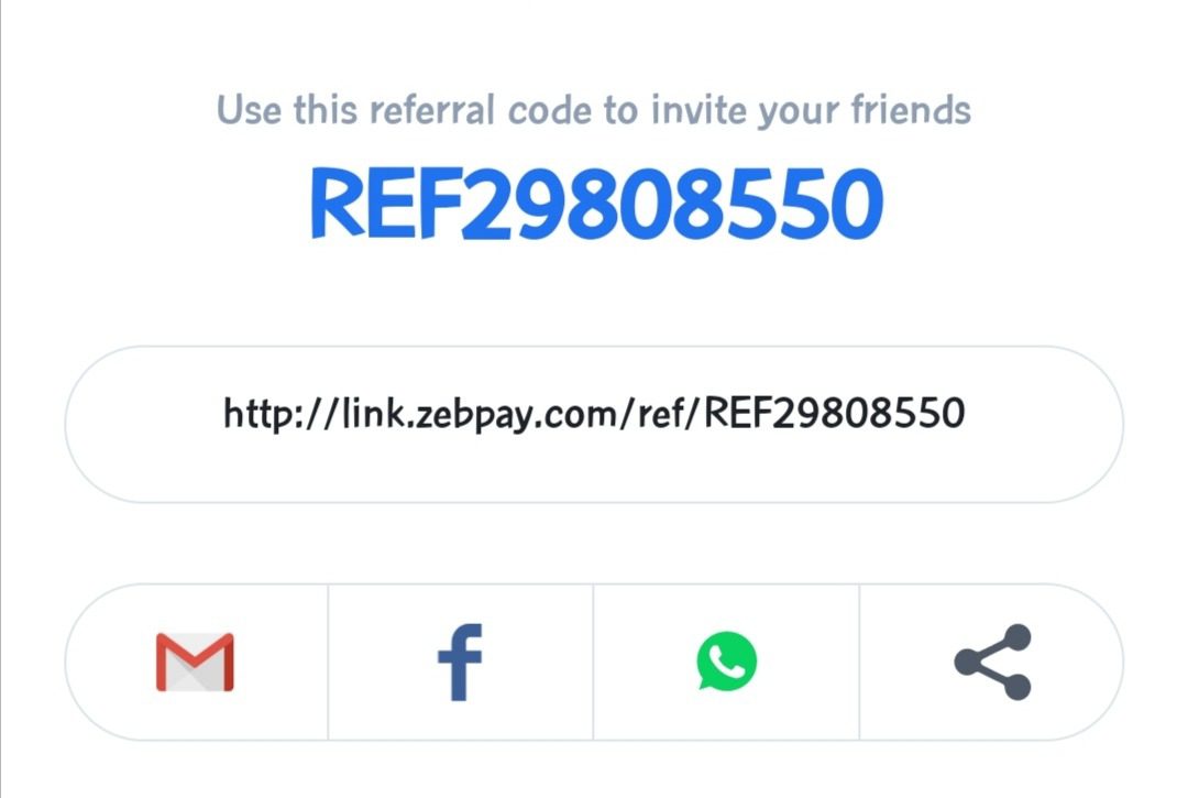 Zebpay Referral / Promo Code REF29808550. Free Bitcoins