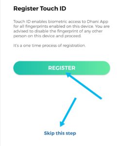 Register with touch id