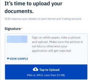 Upload image with signature on white paper
