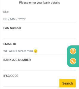 fill date of birth according to your pan card, pan number, Email id, Bank A/c number, and finally IFSC Code.