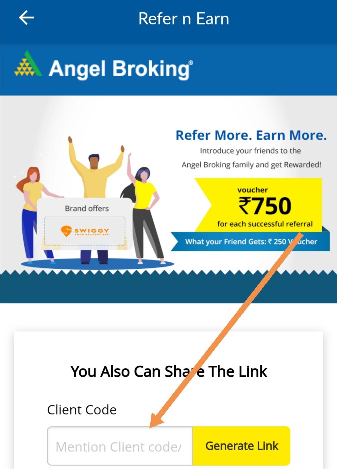 Angel Broking Introducer Code Is N115245. Get 500 Per Refer