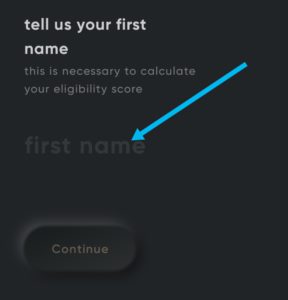Enter your first name and last name