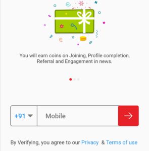 Enter your mobile number and verify it with otp in aadhan app