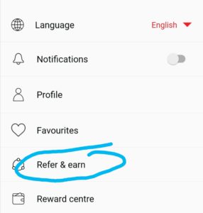 Aadhan app refer code, link get 100 coins 6 Click on refer and earn
