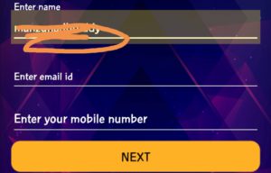 Enter your name, email and mobile number