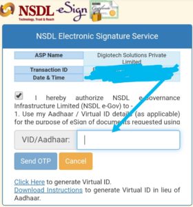 Enter your aadhaar number and verify it with OTP