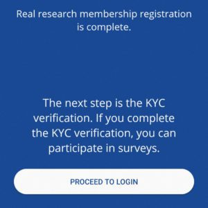 Real research membership registration completed