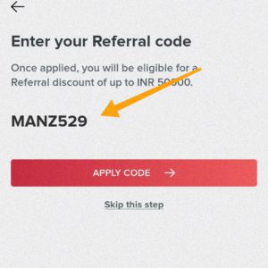 Enter upgrad referral code