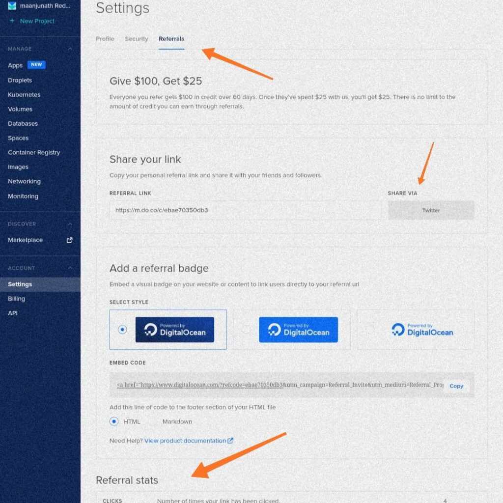 Digitalocean free credit, promo code. Get $100. 2 How to refer and earn free Credit from digital ocean