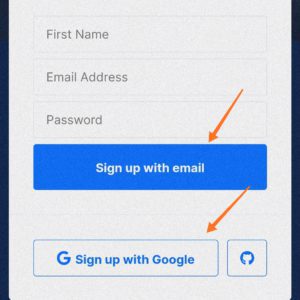 Sign up with your email or with google