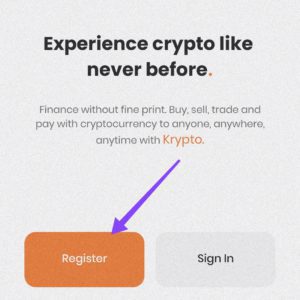 Register for crypto account