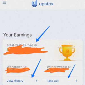 Withdraw upstox refer and earn money