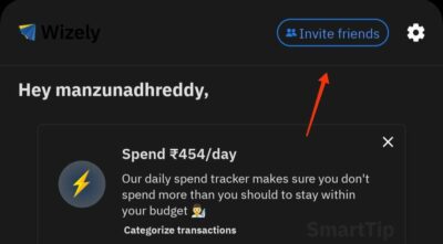 Click on invite friends option 