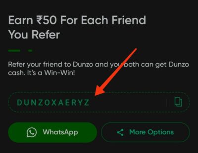 Dunzo referral code