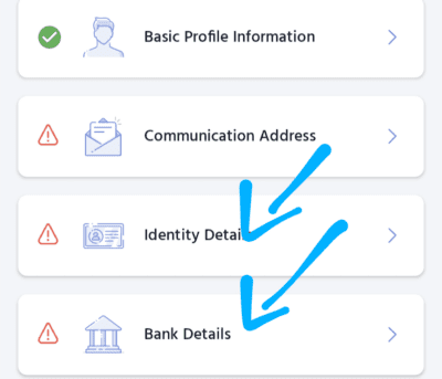 Gromo add bank details 