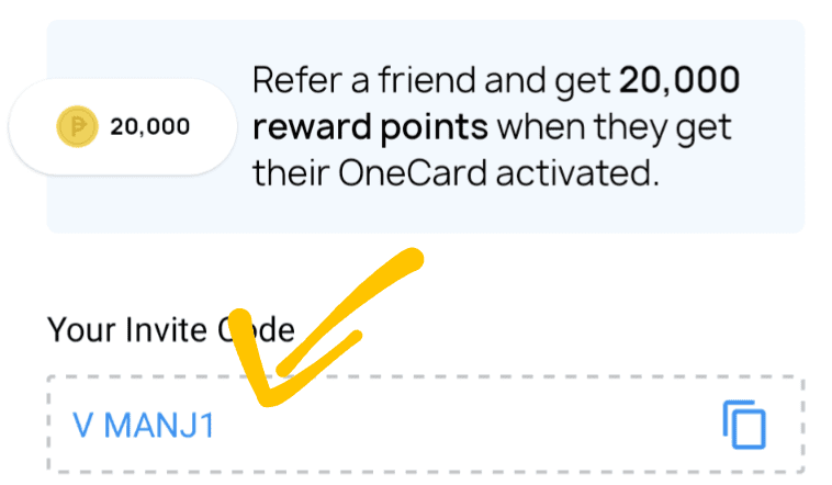 OneCard referral code