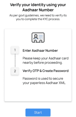 Verify your identity with aadhaar card