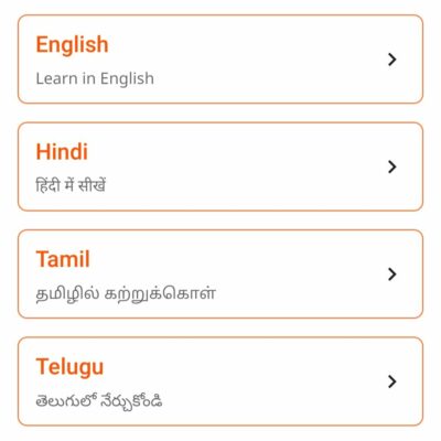 CuriousJr App select your language