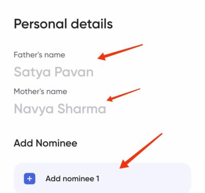 Enter your personal details in stack