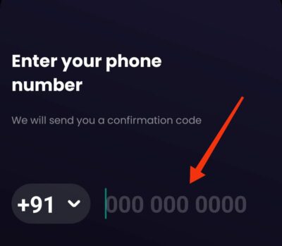 Enter mobile number liquide