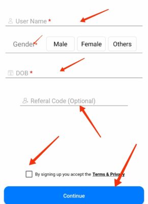 Enter pickzo referral code