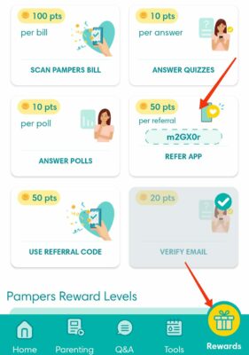 Pampers referral code 