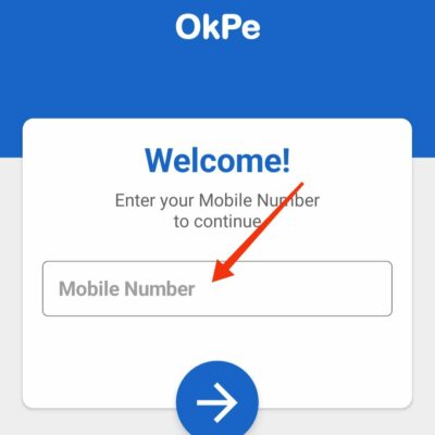 Okpe enter mobile number