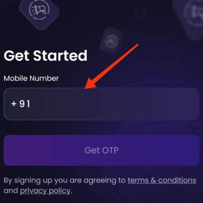 Enter Mobile number in Frolic app