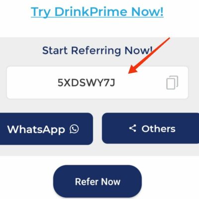 DrinkPrime Referral code 