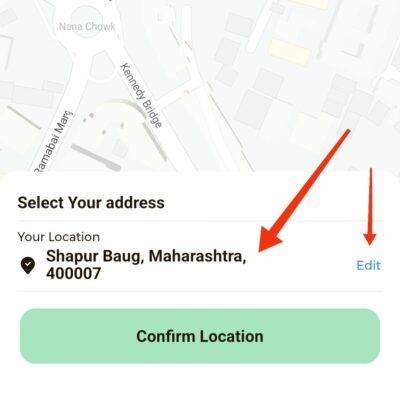 Enter location in Pluckk app