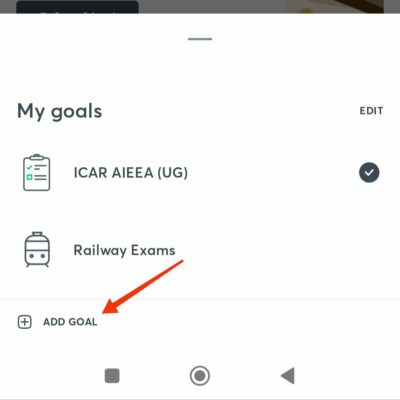 Select your Goal In Unacademy