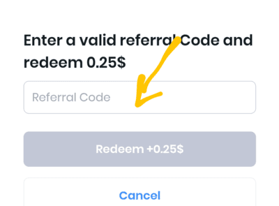 Enter Poll Pay Referral code 