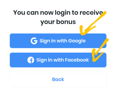 Login With Either with Google or Facebook