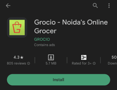 Download Grocio app