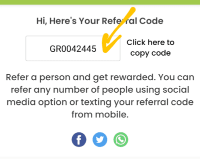 Grocio Referral code