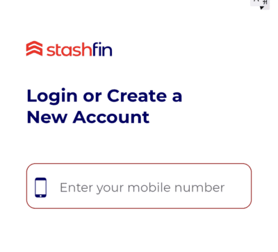 Enter mobile number in Stashfin app