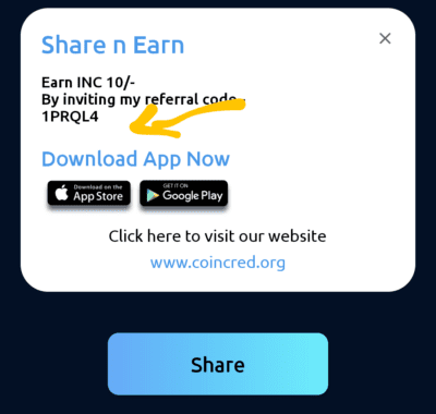 CoinCred Referral code