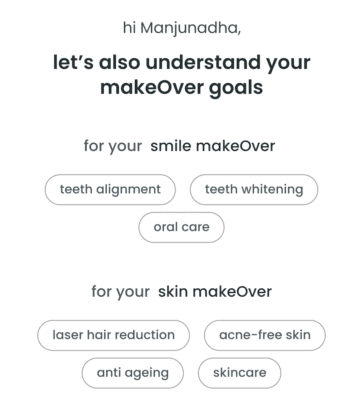 Select your MakeOver Goals in MakeO