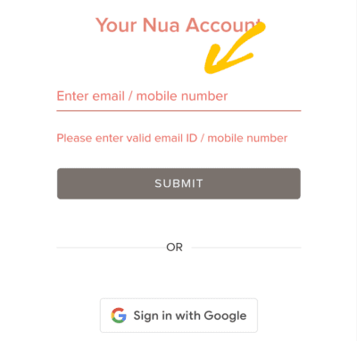 Enter email / Mobile number