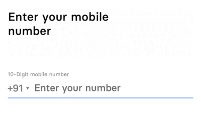 Enter Your Mobile number 
