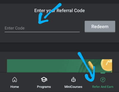 Enter skill Academy Referral code 