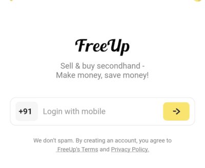 Enter Mobile Number in Freeup