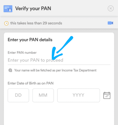 Enter your pan Card number and Date of Birth